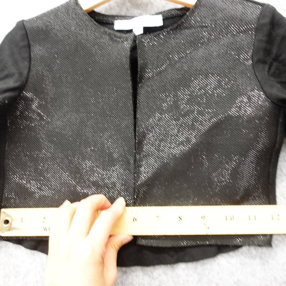 Italian Bolero Jacket Girls 4 Black Shimmer Open Front Holiday Party LOREDANA - Picture 5 of 12